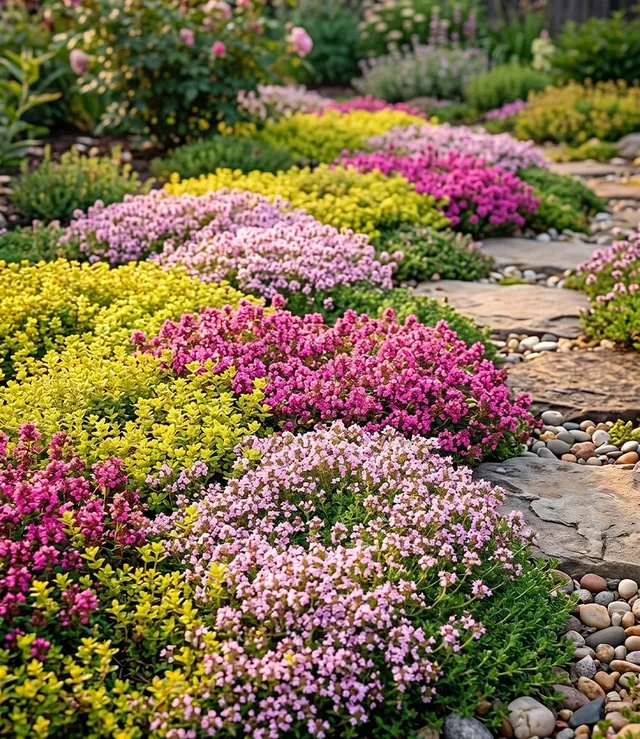 baldur-garten-duftender-thymian-mix-colours-3-pflanzen-im-9x9-cm-topf image 1