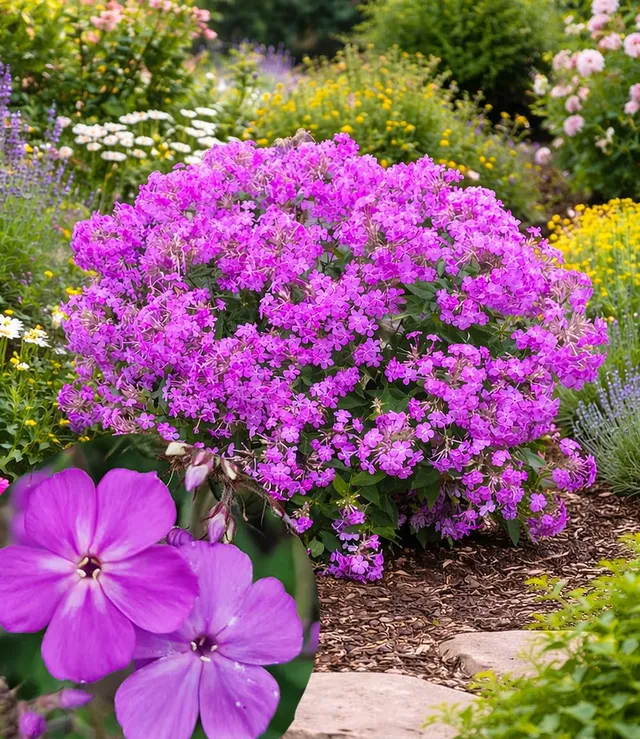 baldur-garten-phlox-js-queen-paola-2x-hoher-stauden-phlox-im-9x9-cm-topf-60-cm image 1