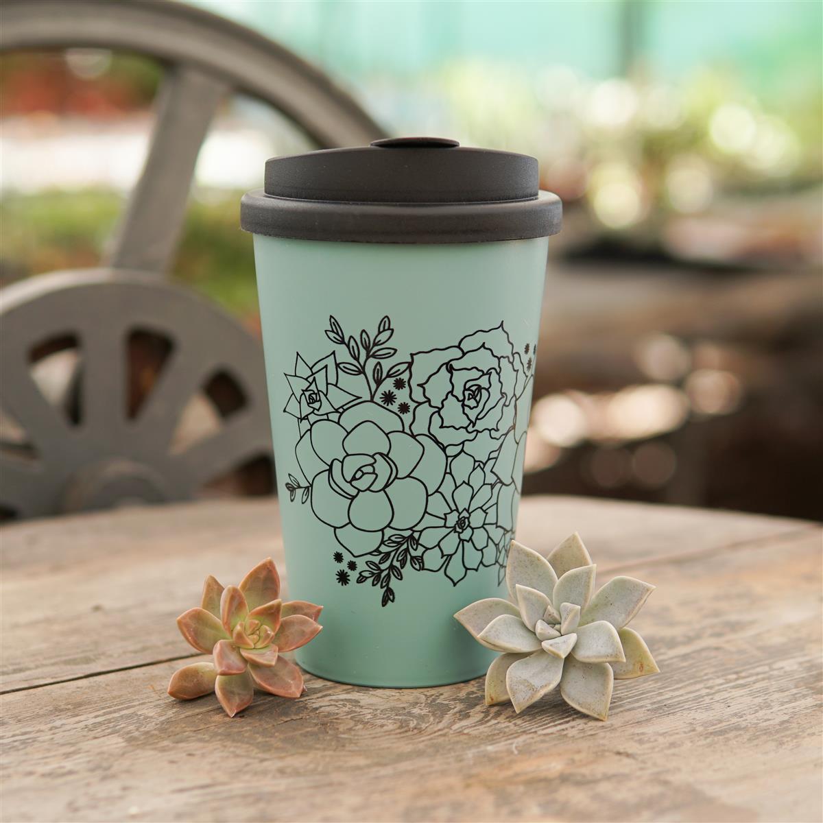 pasiora-coffee-to-go-becher-tumbler-mit-sukkulenten image 1
