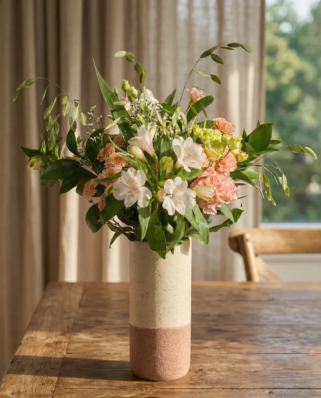 feey-pfirsichgarten-blumenstrau-mit-lisianthus image 1