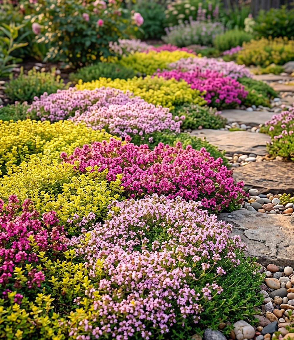 baldur-garten-duftender-thymian-mix-colours-3-pflanzen-im-9x9-cm-topf image 1