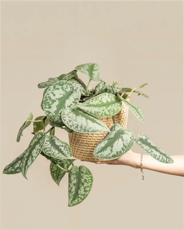 feey-gro-e-silbrige-efeutute-scindapsus-pictus-trebie-h-ngepflanze image 1