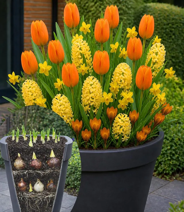 baldur-garten-30x-blumenzwiebel-mix-orange-gelbe-lasagne-tulpen-narzissen-hyazin image 1