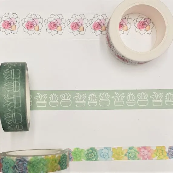 pasiora-washi-tape-mit-sukkulenten-3-rollen-set image 1